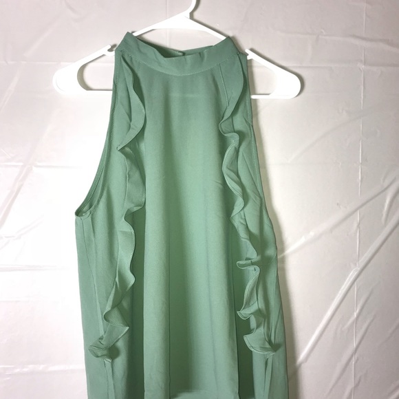 PAPER CRANE Green Ruffle Blouse - Picture 1 of 2